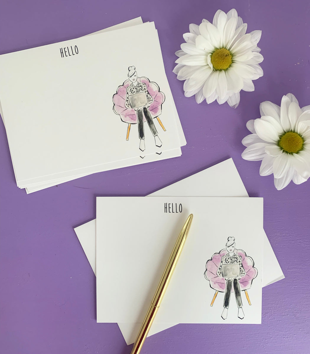 Hello Note Card Set (Ready To Ship) – Lacee Swan