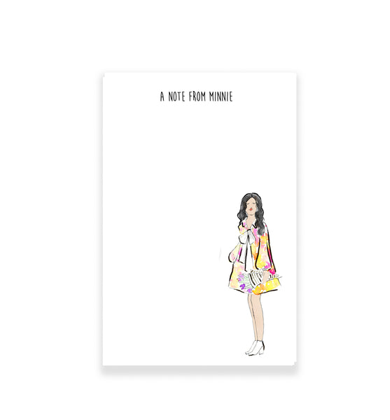 60's Floral Fashion Girl Notepad