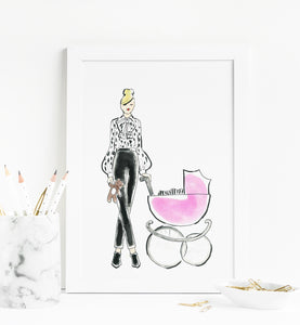 Baby + Mama Nursery Art Print (pink)