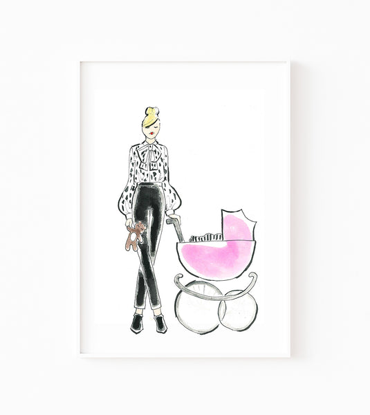 Baby + Mama Nursery Art Print (pink)