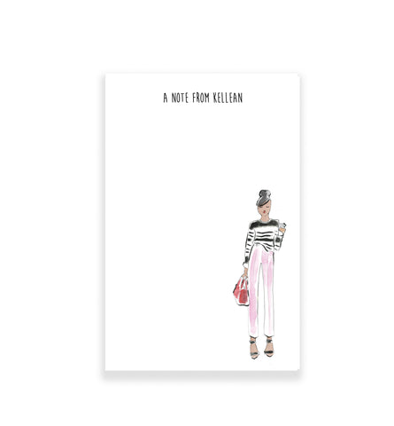 Fashion Girl Striped Sweater Personalized Notepad