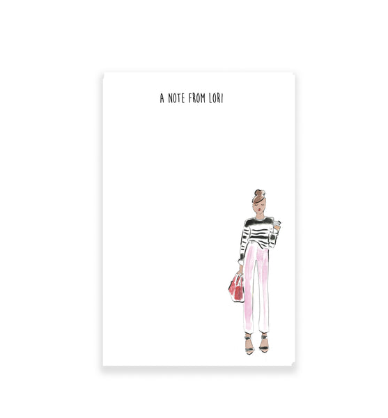 Fashion Girl Striped Sweater Personalized Notepad