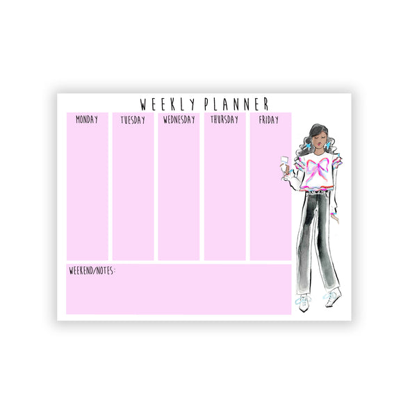 Bow Sweater + Black Jeans Girl Weekly Planner