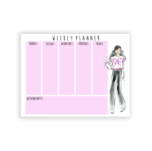 Bow Sweater + Black Jeans Girl Weekly Planner