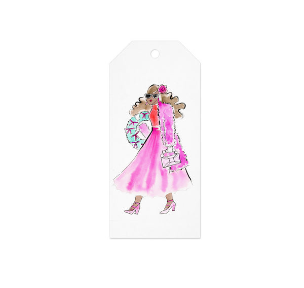 Carrying Bow Wreath Girl Gift Tag