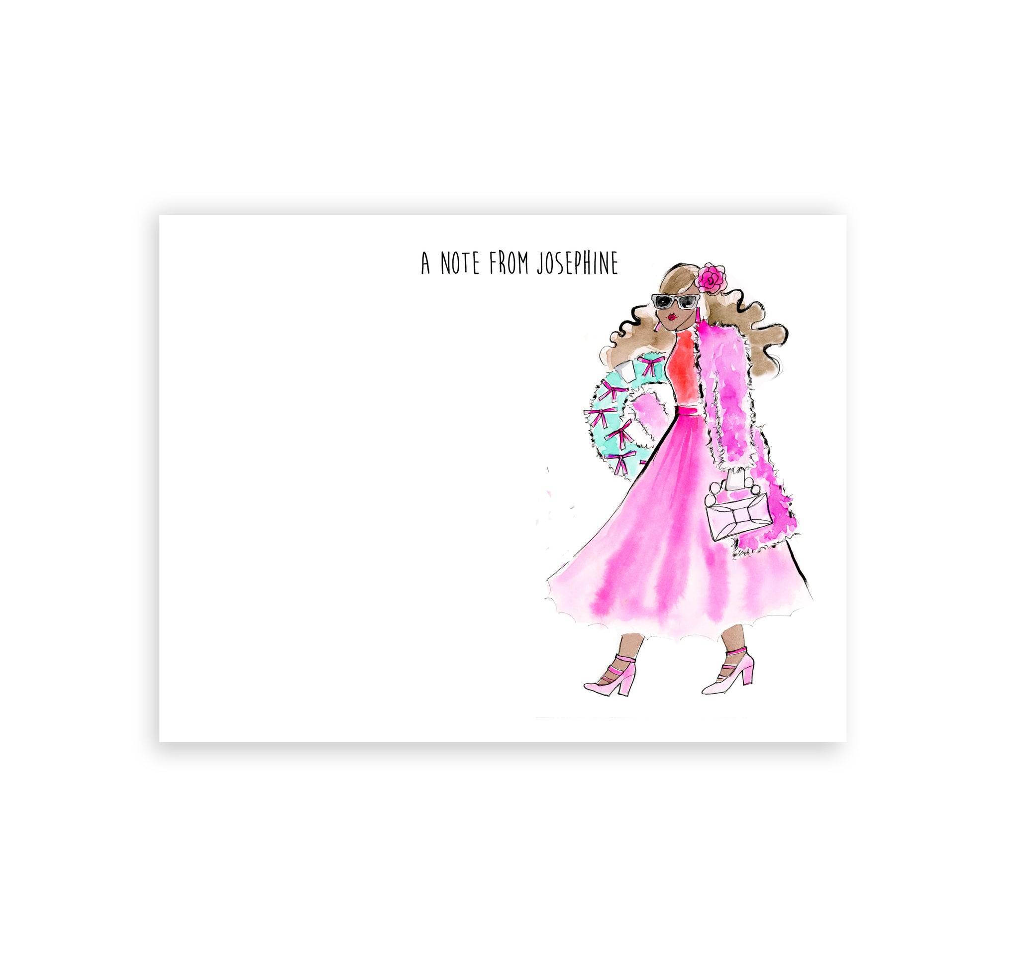 Bow Wreath Girl Personalized Stationery