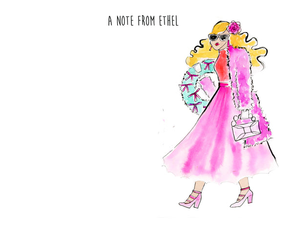 Bow Wreath Girl Personalized Stationery