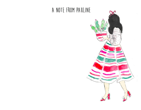 Christmas Cactus Girl Personalized Stationery