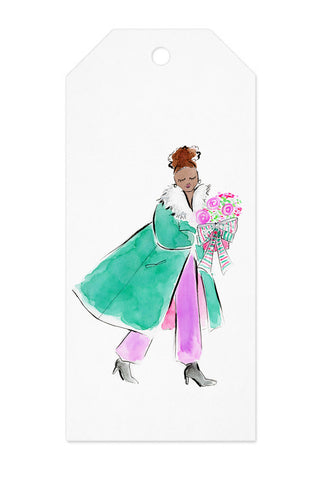 Christmas Bouquet Girl Gift Tag