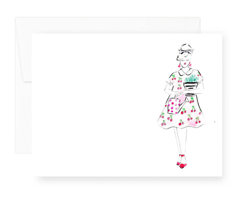 Cherry Garden Girl Note Card Set {Ready to Ship}