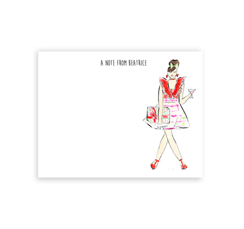 Christmas Cosmo Girl Personalized Stationery