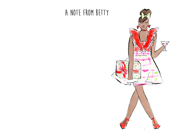 Christmas Cosmo Girl Personalized Stationery