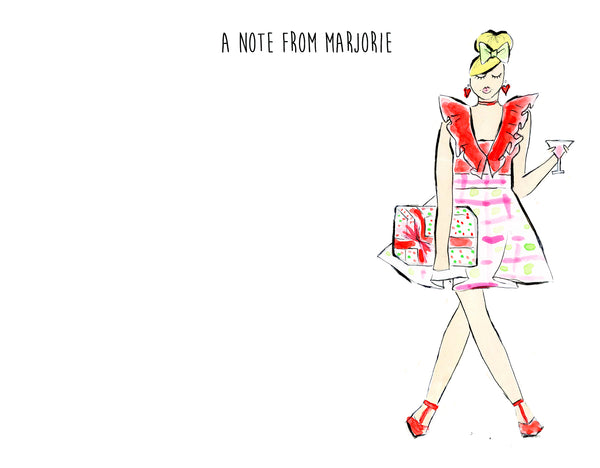 Christmas Cosmo Girl Personalized Stationery