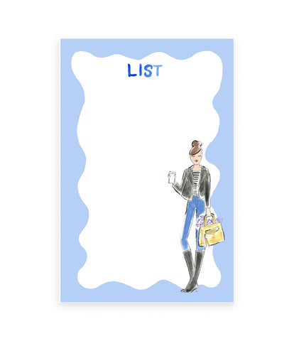 Classy Gal Wavy Blue List Notepad (Ready to Ship)