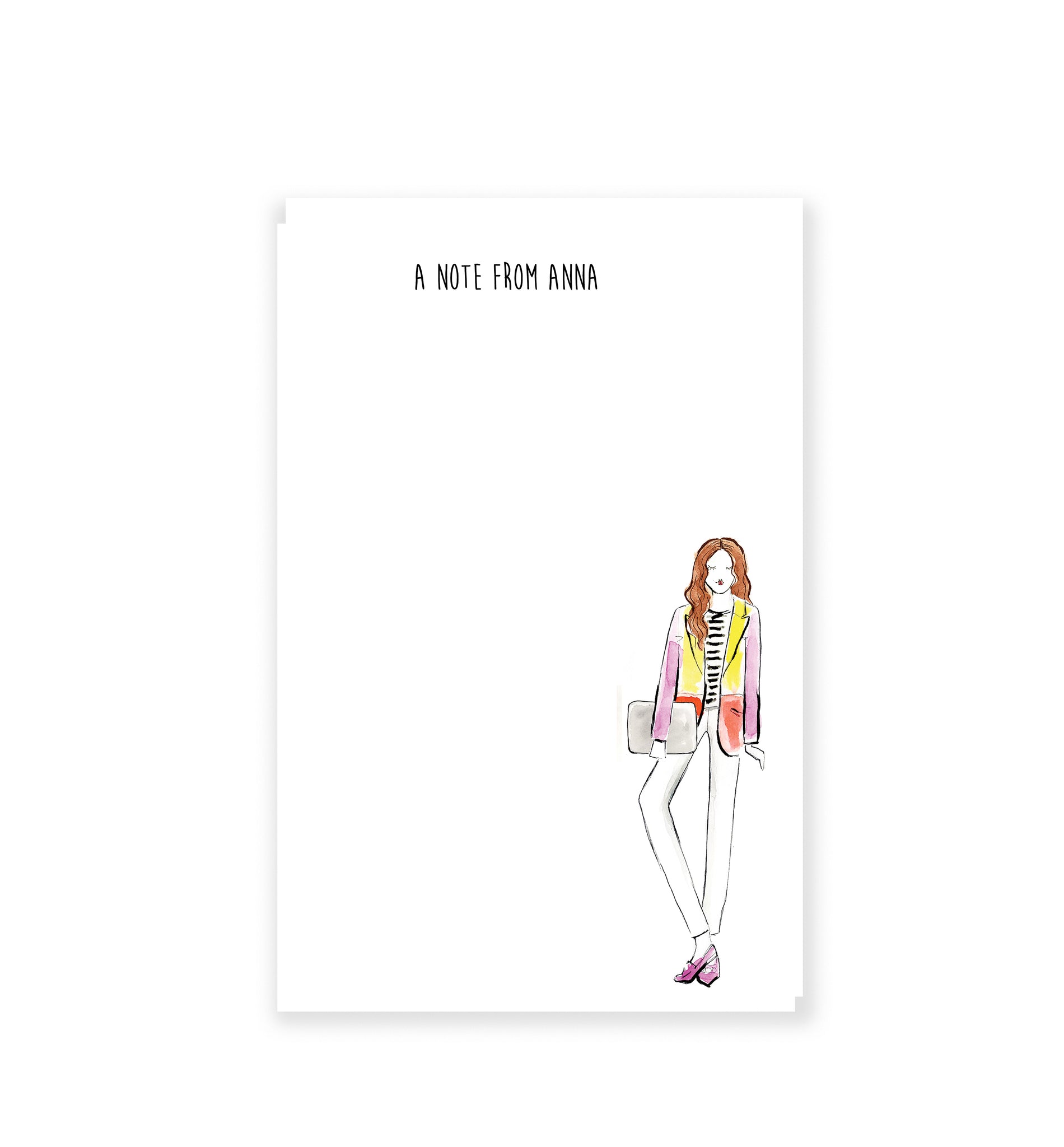Color Block Fashion GirlPersonalized Notepad