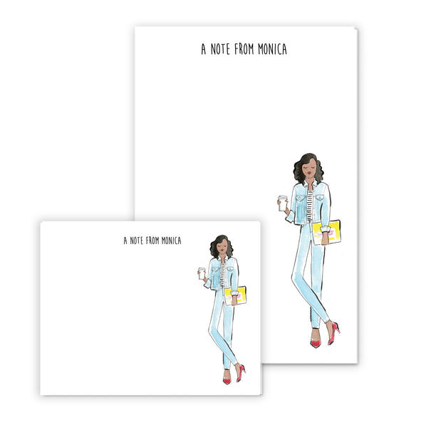 Denim on Denim Girl Personalized Stationery Desk Set