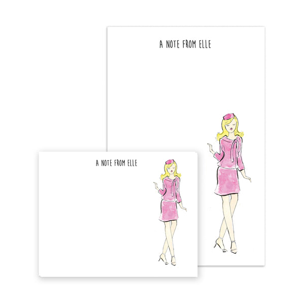 Elle Woods Inspirted Personalized Stationery Desk Set