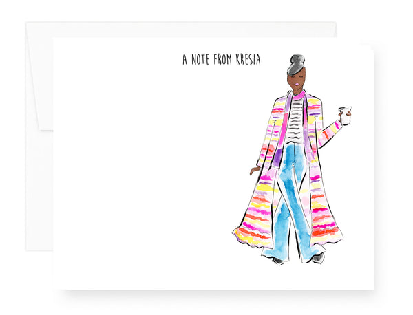Fall Rainbow Girl Personalized Stationery Set