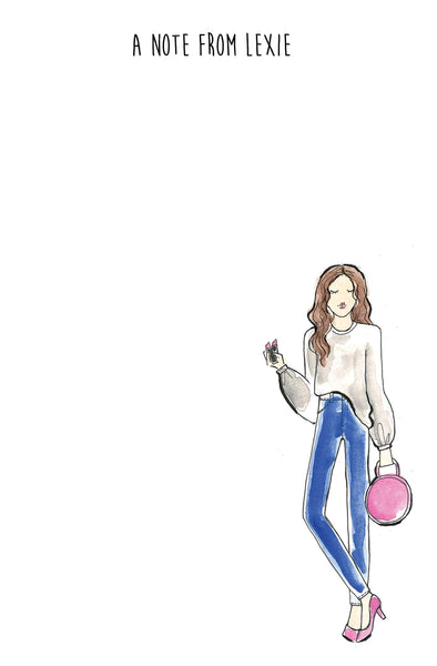 Sweatshirt + Jeans Fashion Girl Personalized Notepad