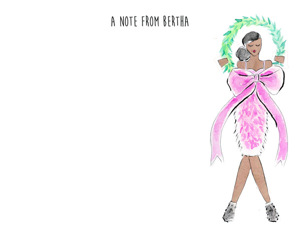 Wreath + Bow Girl Personalized Stationery