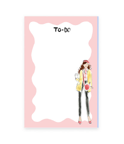 French Fashion Gal Wavy Peach To-do Notepad (Ready to Ship)