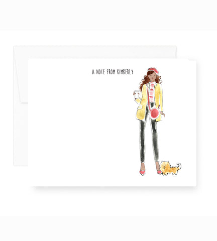 Dog Mom in French Fashion Personalized Stationery