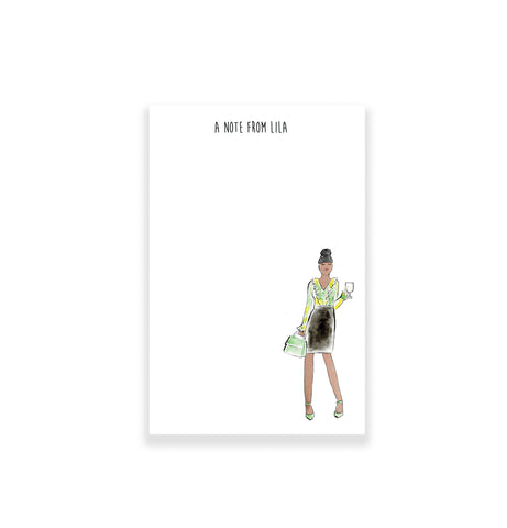 Green Ruffle Blouse Gal Personalized Notepad