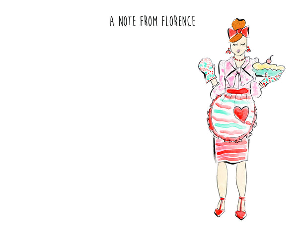 Holiday Pie Girl Personalized Stationery