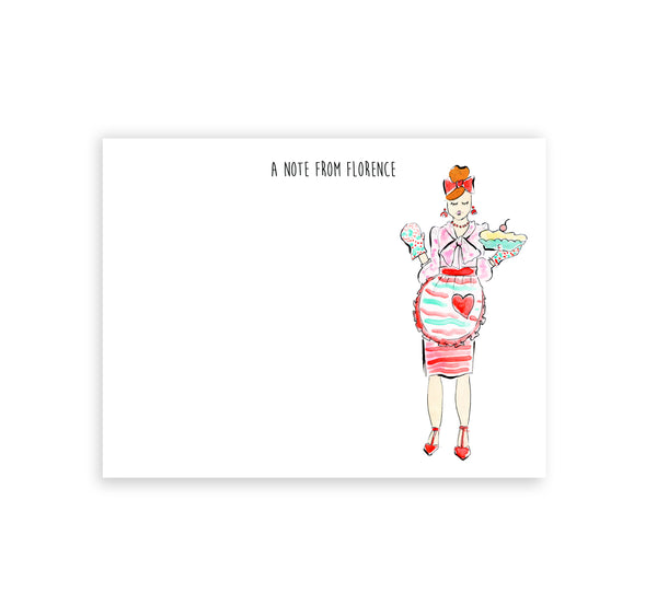 Holiday Pie Girl Personalized Stationery