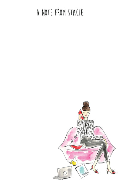 Lip Phone and Couch Personalized Stationery Desk Set