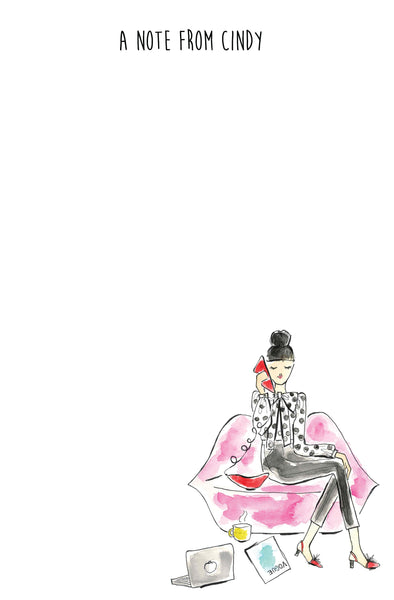 Lip Phone and Couch Girl Notepad