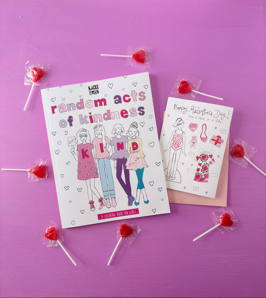 Coloring Book + Valentine Paper Doll Bundle