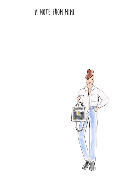 Jeans and White Tee Girl Personalized Notepad