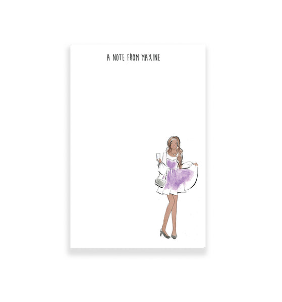 Lavender Dress Fashion Girl Personalized Notepad