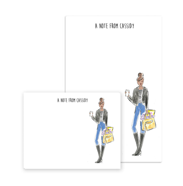 Leather Jacket Pants Personalized Stationery Desk Set