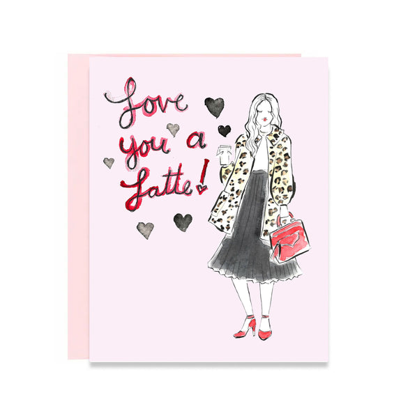 Love You Latte Happy Valentine's Day Girl Card