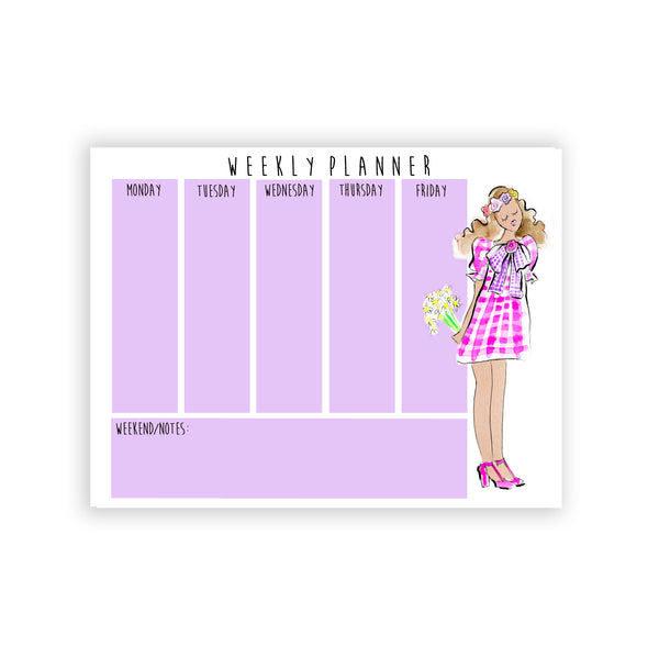 Gingham + Flowers Girl Weekly Planner