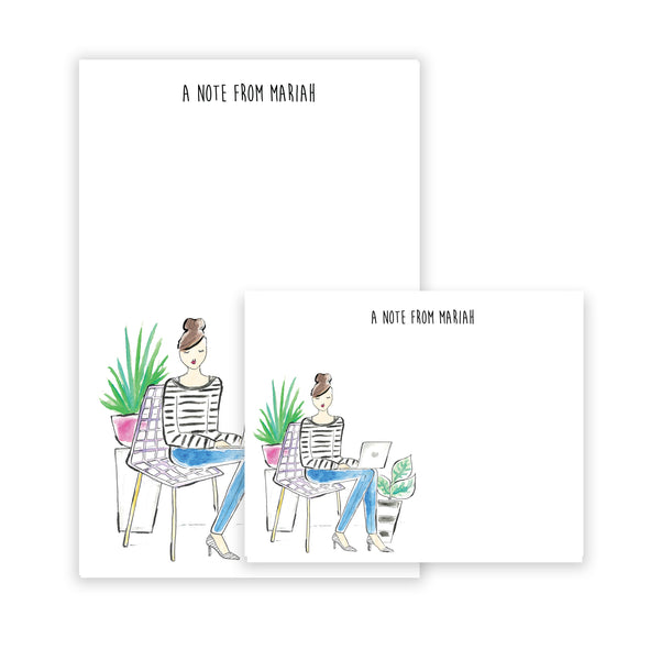 Plant Girl Personalized Stationery Desk Set