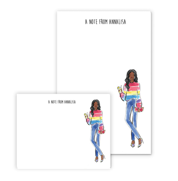 Rainbow Girl Personalized Stationery Desk Set
