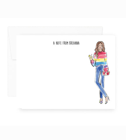 Rainbow Sweater Girl Personalized Stationery