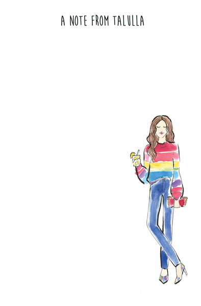 Rainbow Fashion Girl Personalized Notepad