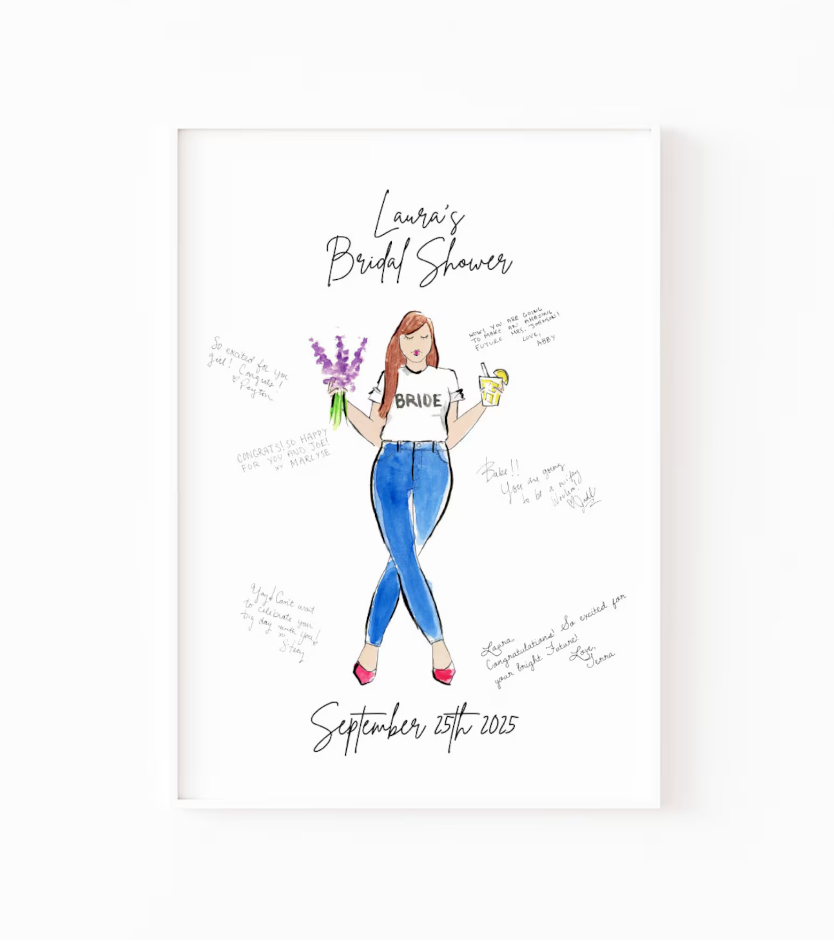 Fashion Illustration Bridal Shower Welcome Sign | Bridal Shower Guest Book Alternative