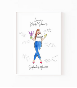 Fashion Illustration Bridal Shower Welcome Sign | Bridal Shower Guest Book Alternative