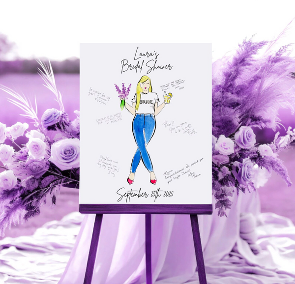 Fashion Illustration Bridal Shower Welcome Sign | Bridal Shower Guest Book Alternative