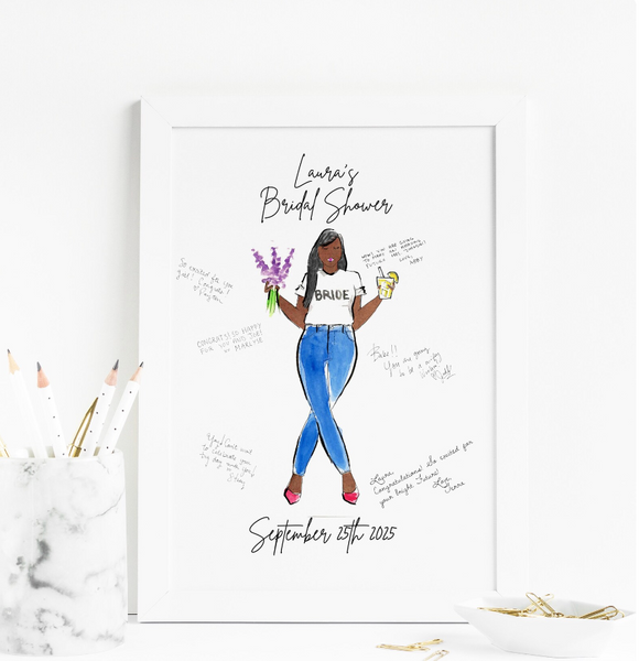 Fashion Illustration Bridal Shower Welcome Sign | Bridal Shower Guest Book Alternative