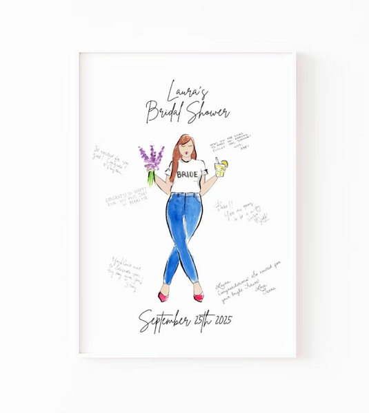 Fashion Illustration Bridal Shower Welcome Sign | Bridal Shower Guest Book Alternative