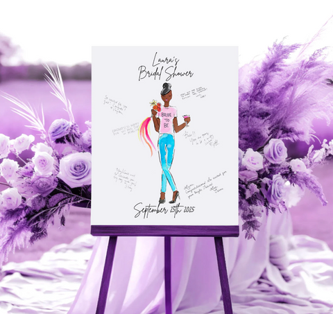 Fashion Illustration Bridal Shower Welcome Sign | Bridal Shower Guest Book Alternative