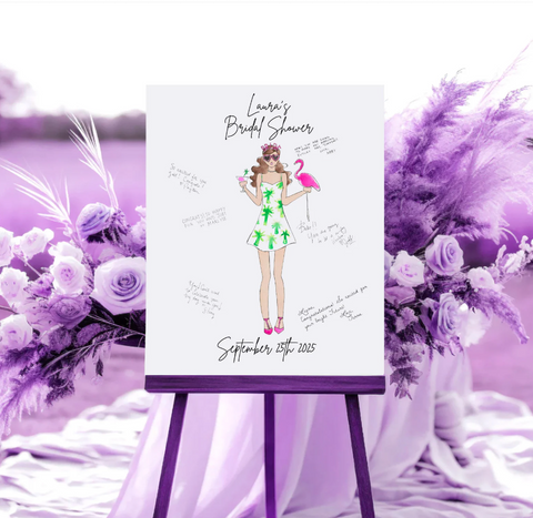 Tropical Bridal Shower Welcome Sign | Bridal Shower Guest Book Alternative