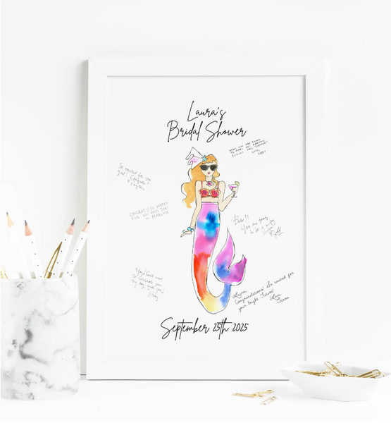 Mermaid Bridal Shower Welcome Sign | Bridal Shower Guest Book Alternative