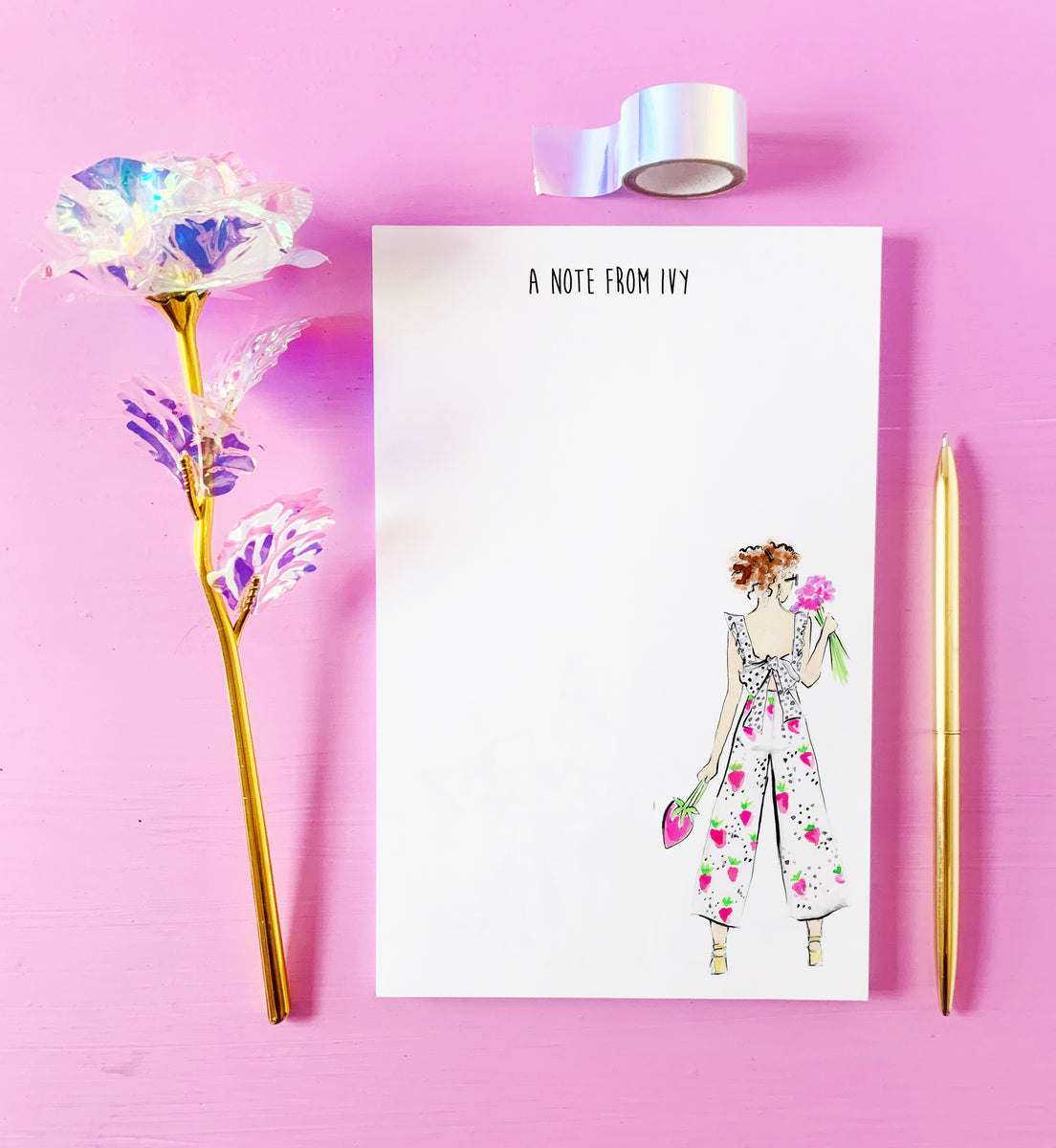 Fashion Girl Personalized Notepad – Lacee Swan